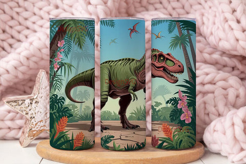 Dinosaur Jungle 20oz Tumbler Wrap Sublimation DesignSVG 