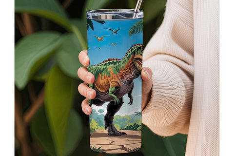Dinosaur Jungle 20oz Tumbler Wrap Sublimation DesignSVG 