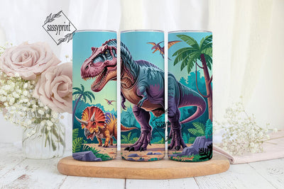 Dinosaur Jungle 20oz Tumbler Wrap Sublimation sassyprint 
