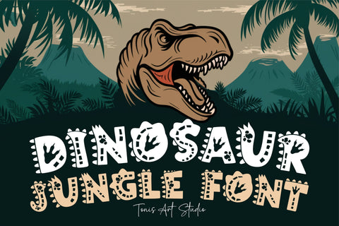 Dinosaur Jungle Font | SVG, OTF, TTF | Kids' Dino Alphabet SVG TonisArtStudio 