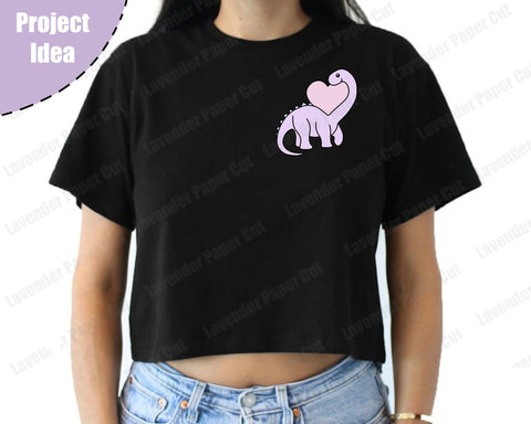 Dinosaur Love Heart SVG, Dinosaurs for Girls, Cute Dinosaur, Pink Dinosaurs Party PNG, Layered SVG File for Cricut, Silhouette, Kawaii Dino SVG Lavender Paper Cut 