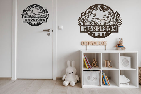 Dinosaur Name Sign SVG PNG DXF| Laser Cut Template SVG TonisArtStudio 