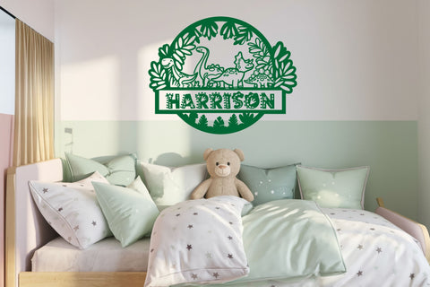 Dinosaur Name Sign SVG PNG DXF| Laser Cut Template SVG TonisArtStudio 