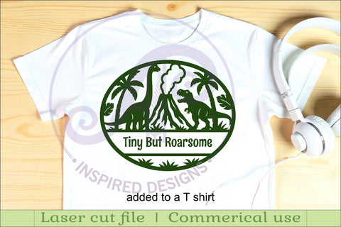 Dinosaur Name Sign SVG, Round Nursery Wall Decor Laser Cut SVG APInspireddesigns 