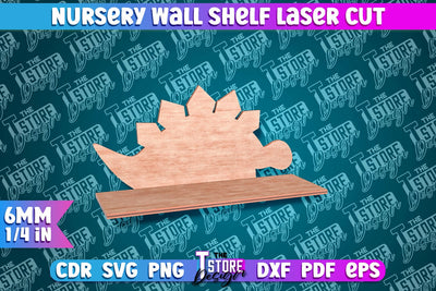 Dinosaur Nursery Wall Shelf Laser Cut | Laser Cut Design SVG The T Store Design 