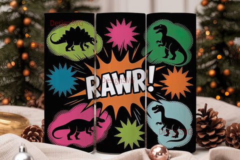 Dinosaur Rawr! 20oz Tumbler Wrap Sublimation DesignSVG 