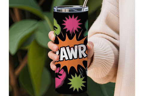 Dinosaur Rawr! 20oz Tumbler Wrap Sublimation DesignSVG 