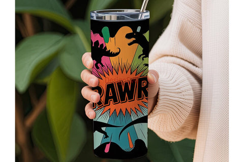 Dinosaur Rawr! 20oz Tumbler Wrap Sublimation DesignSVG 