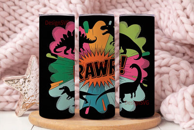 Dinosaur Rawr! 20oz Tumbler Wrap Sublimation DesignSVG 