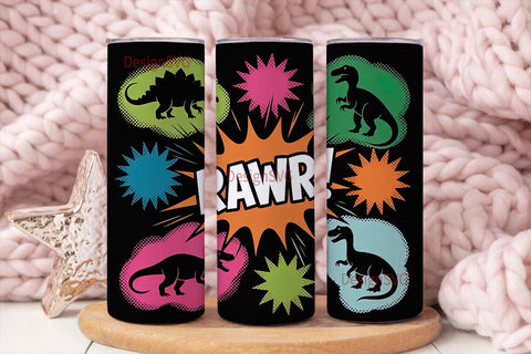 Dinosaur Rawr! 20oz Tumbler Wrap Sublimation DesignSVG 