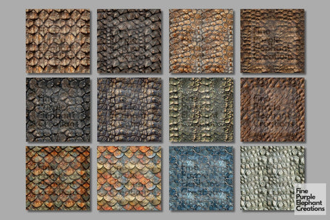 Dinosaur Skin Scale Texture Digital Paper - Prehistoric Jurassic Digital Pattern Fine Purple Elephant Creations 