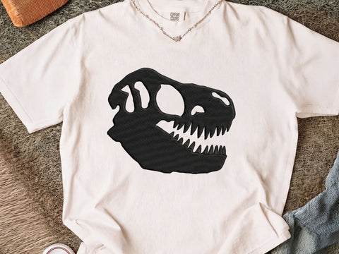 Dinosaur Skull Embroidery Design, T Rex Skull Machine Embroidery Pattern, Prehistoric Dinosaur Embroidery File, Dino Skull Embroidery Embroidery/Applique DESIGNS DesignDestine 