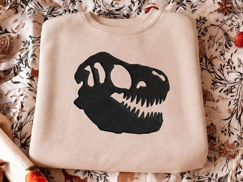 Dinosaur Skull Embroidery Design, T Rex Skull Machine Embroidery Pattern, Prehistoric Dinosaur Embroidery File, Dino Skull Embroidery Embroidery/Applique DESIGNS DesignDestine 