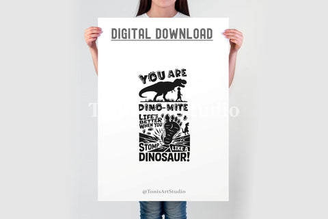 Dinosaur SVG Bundle, Dino Quotes Svg Png SVG TonisArtStudio 