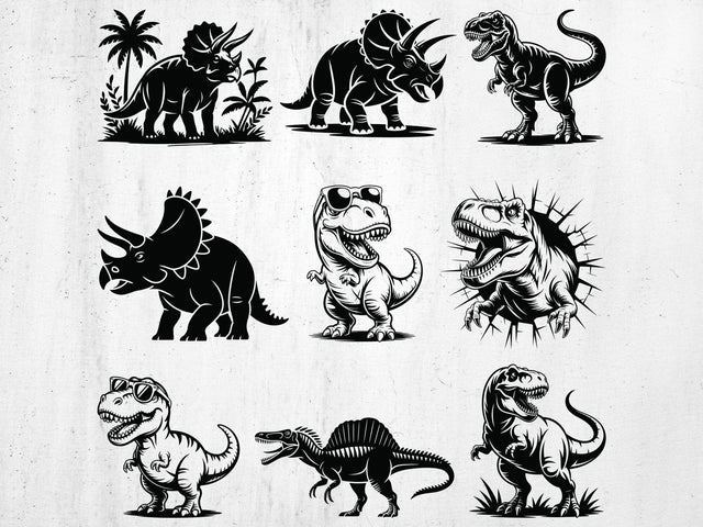 Dinosaur Svg Bundle, Dinosaur Silhouette, Dinosaur laser cut SVG Creativeart88 