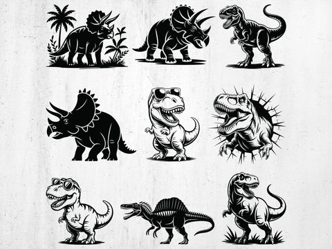 Dinosaur Svg Bundle, Dinosaur Silhouette, Dinosaur laser cut SVG Creativeart88 