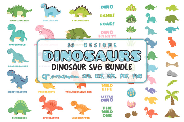 Dinosaur Svg Bundle, Dinosaur Svg Files, Dinosaurs Svg, Dino Svg, Dinosaur Cliparts, Birthday Svg SVG Artinrhythm shop 