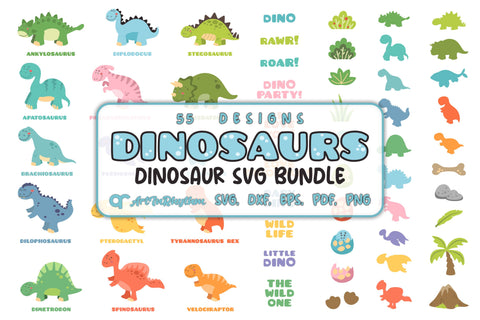 Dinosaur Svg Bundle, Dinosaur Svg Files, Dinosaurs Svg, Dino Svg, Dinosaur Cliparts, Birthday Svg SVG Artinrhythm shop 
