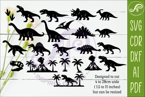 Dinosaur SVG Bundle for Laser Cutting SVG APInspireddesigns 