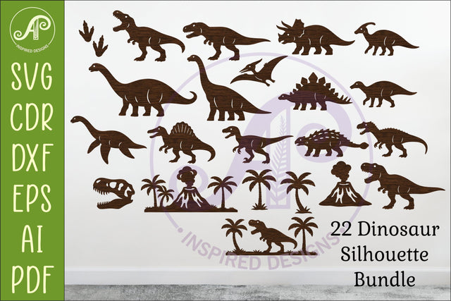 Dinosaur SVG Bundle for Laser Cutting SVG APInspireddesigns 