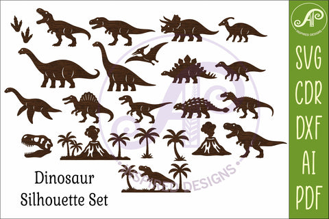 Dinosaur SVG Bundle for Laser Cutting SVG APInspireddesigns 