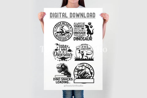 Dinosaur SVG Designs, T-Rex Roar SVG, Funny Dinosaur Bundle SVG TonisArtStudio 
