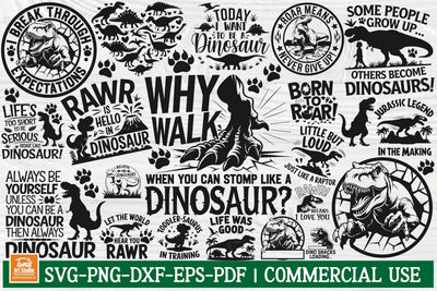 Dinosaur SVG Designs, T-Rex Roar SVG, Funny Dinosaur Bundle SVG TonisArtStudio 