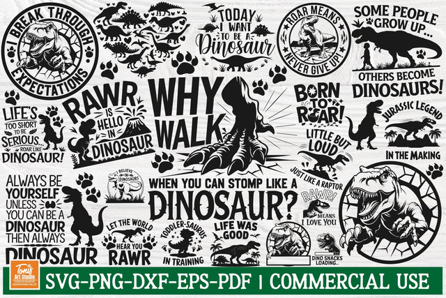 Dinosaur SVG Designs, T-Rex Roar SVG, Funny Dinosaur Bundle SVG TonisArtStudio 