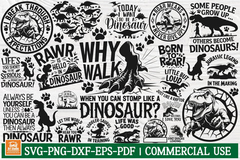 Dinosaur SVG Designs, T-Rex Roar SVG, Funny Dinosaur Bundle SVG TonisArtStudio 