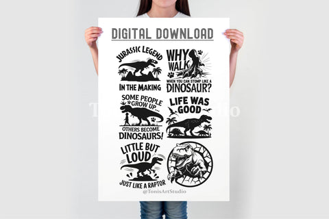 Dinosaur SVG Designs, T-Rex Roar SVG, Funny Dinosaur Bundle SVG TonisArtStudio 
