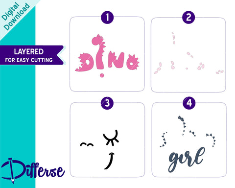 Dinosaur SVG | Dinosaur Girl SVG SVG Differse 