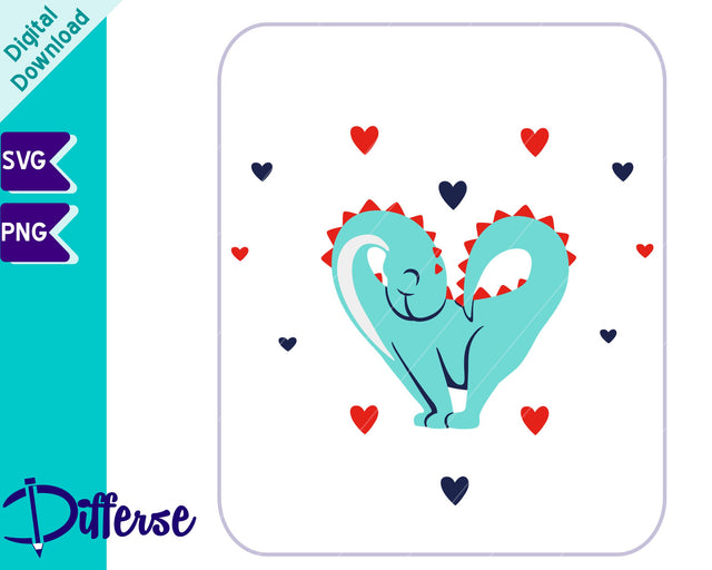 Dinosaur SVG | Dinosaur Heart svg SVG Differse 