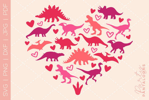 Dinosaur svg, happy valentines day svg, valentines design svg, valentines heart svg, valentines hearts svg, svg files for valentines SVG Partypantaloons 