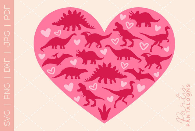Dinosaur svg, happy valentines day svg, valentines design svg, valentines heart svg, valentines hearts svg, svg files for valentines SVG Partypantaloons 
