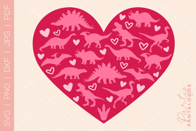 Dinosaur svg, happy valentines day svg, valentines design svg, valentines heart svg, valentines hearts svg, svg files for valentines SVG Partypantaloons 
