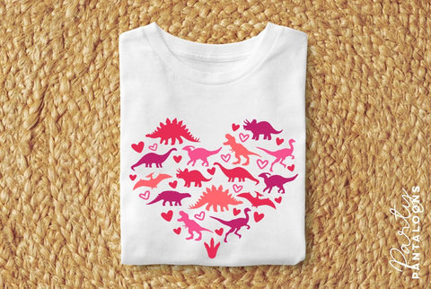 Dinosaur svg, happy valentines day svg, valentines design svg, valentines heart svg, valentines hearts svg, svg files for valentines SVG Partypantaloons 