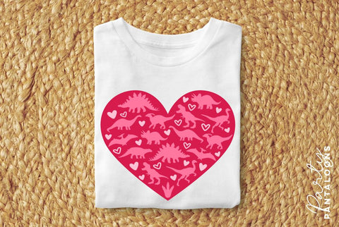 Dinosaur svg, happy valentines day svg, valentines design svg, valentines heart svg, valentines hearts svg, svg files for valentines SVG Partypantaloons 