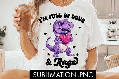Dinosaur T-Rex Love And Rage PNG Sublimation Sublimation Freeling Design House 