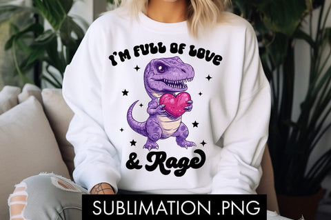 Dinosaur T-Rex Love And Rage PNG Sublimation Sublimation Freeling Design House 