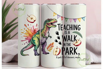 Dinosaur Teacher 20oz Tumbler Wrap Sublimation PixelChick 
