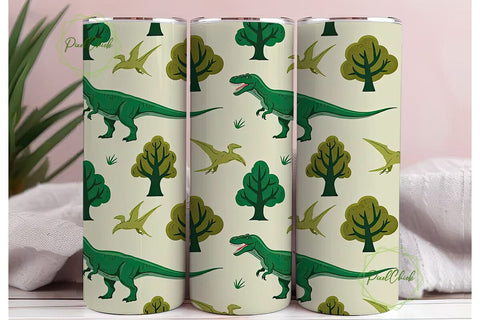 Dinosaur Tumbler Wrap Design Sublimation PixelChick 