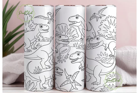 Dinosaur Tumbler Wrap Design Sublimation PixelChick 