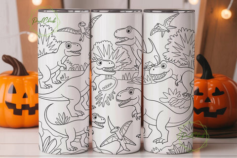Dinosaur Tumbler Wrap Design Sublimation PixelChick 