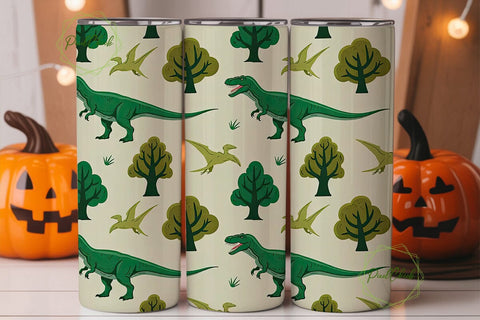 Dinosaur Tumbler Wrap Design Sublimation PixelChick 