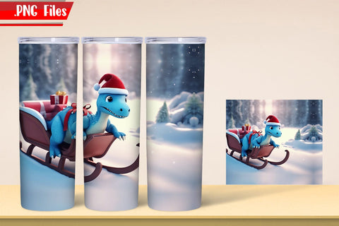 Dinosaur Tumbler Wrap PNG Files 2 Sublimation zafrans studio 
