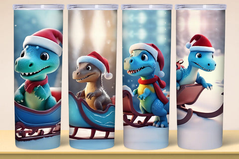 Dinosaur Tumbler Wrap PNG Files 2 Sublimation zafrans studio 