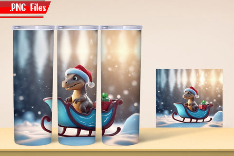 Dinosaur Tumbler Wrap PNG Files 2 Sublimation zafrans studio 