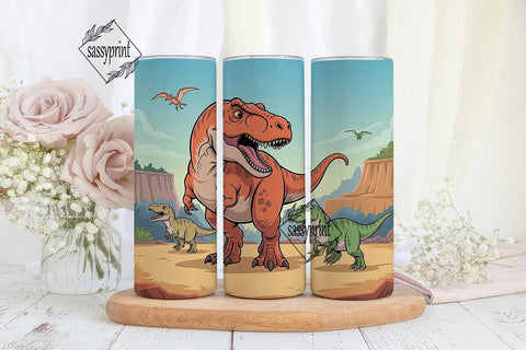 Dinosaur Tumbler Wrap PNG Sublimation sassyprint 