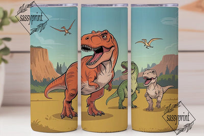Dinosaur Tumbler Wrap PNG Sublimation sassyprint 