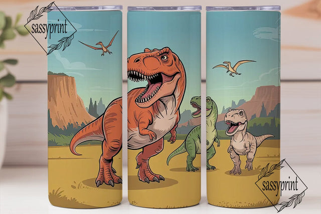 Dinosaur Tumbler Wrap PNG Sublimation sassyprint 